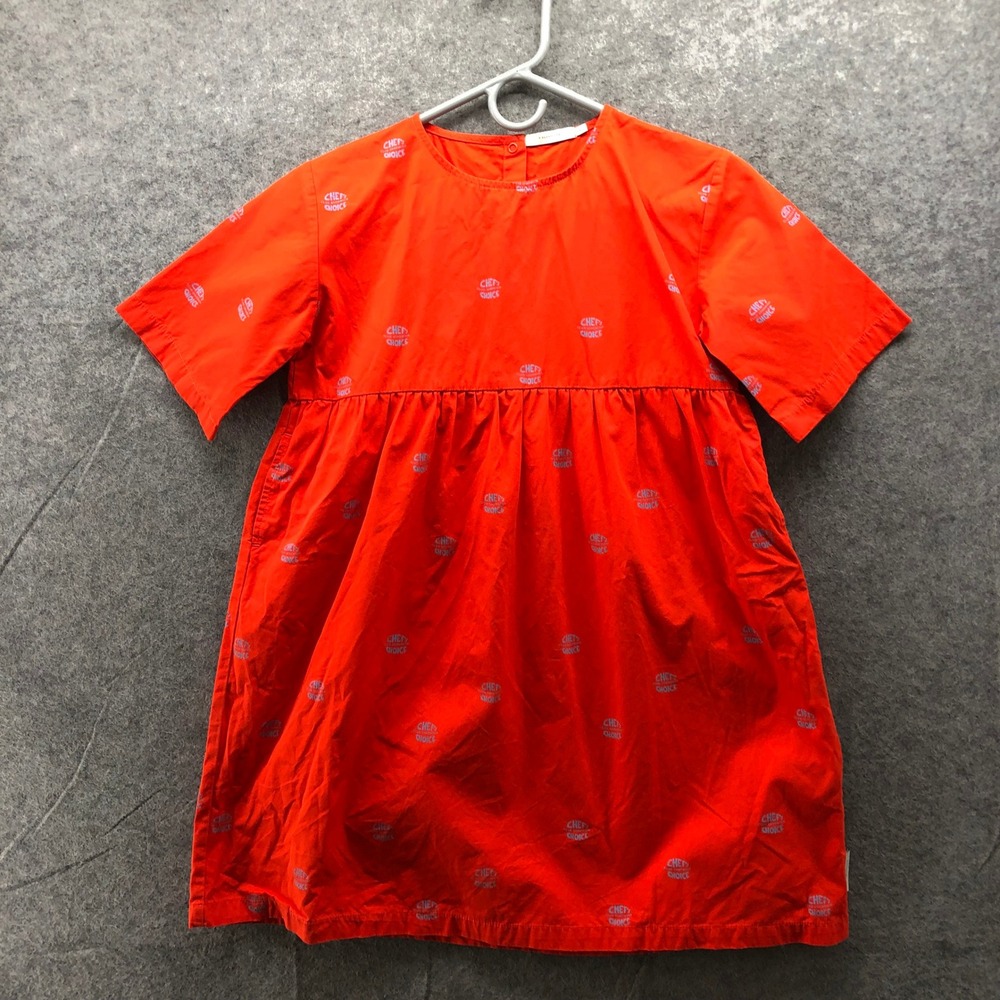 Tiny Cottons‎ Chefs Choice Club Sandwich Dress Girls 10y Red Short Sleeve Poplin